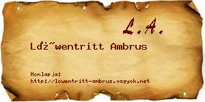 Löwentritt Ambrus névjegykártya